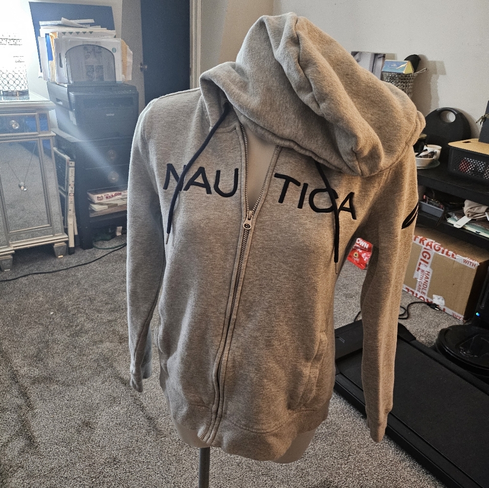 Nautica Gray Zip-Up Hoodie